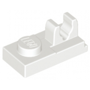 plaat 1x2 met clip bovenop white